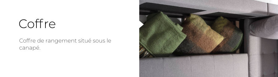 Le coffre de rangement du canapé en U Ivar