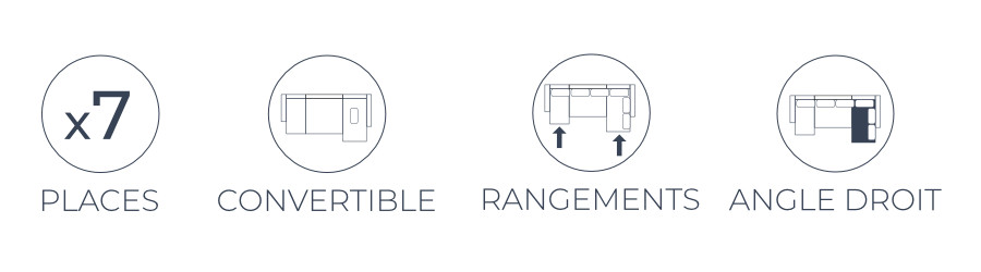 Les fonctions pratiques du canapé panoramique d'angle droit Nordic