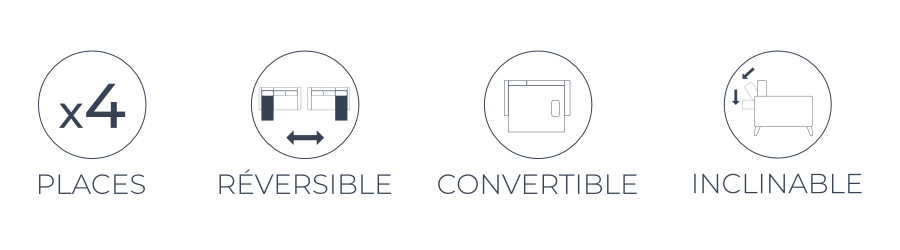 Les fonctions pratiques du canapé d'angle réversible convertible Folke vintage